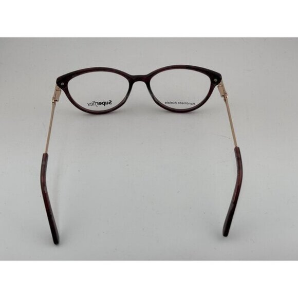 SuperFlex - SF-625 S406 52-16-135 Red & Gold Acetate Glasses Frames - Picture 9 of 9